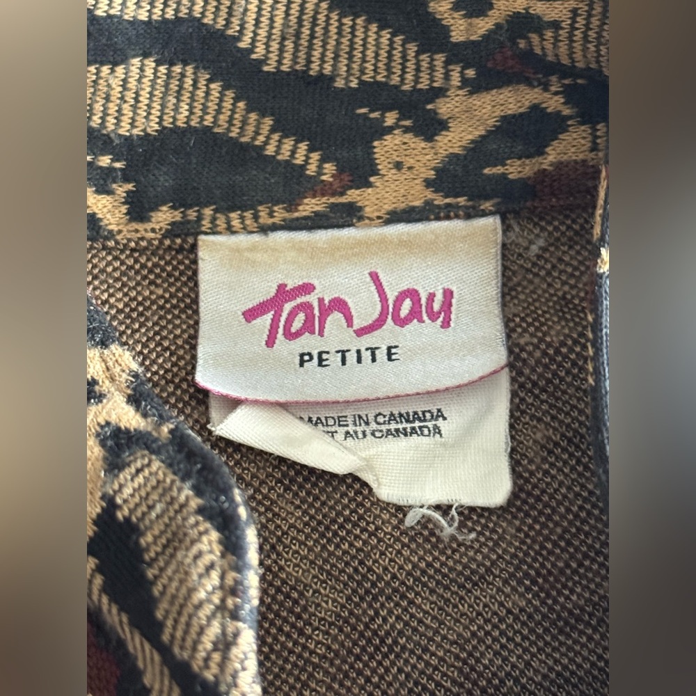 TanJay Petites brown tan  Animal Print Jacket medium - Picture 8 of 9